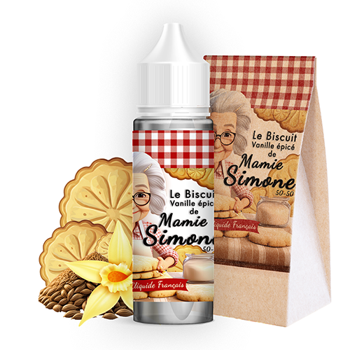 ELIQUIDE MAMIE SIMONE SAVEUR BISCUIT VANILLE CUMIN ELIQUIDE GOURMAND FRANCAIS VAPOTROTTER VAPE VAPOTEUR