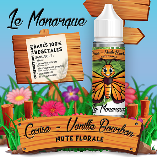 eliquide cerise vanille fruité gourmand floral le monarque eliquides francais fifty vape vapotrotter vignette